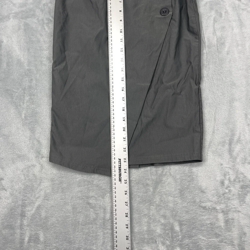 Grace Karin Straight & Pencil Skirt Womens Small Gray Wrap Front Vented Back Zip